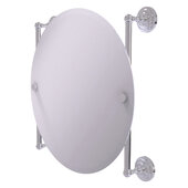  Que New Collection Round Frameless Rail Mounted Mirror in Polished Chrome, 22'' Diameter x 3-13/16'' D x 22'' H