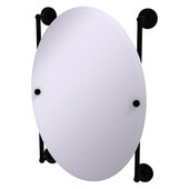  Que New Collection Oval Frameless Rail Mounted Mirror in Matte Black, 21'' W x 3-13/16'' D x 29'' H
