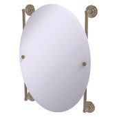  Que New Collection Oval Frameless Rail Mounted Mirror in Antique Pewter, 21'' W x 3-13/16'' D x 29'' H