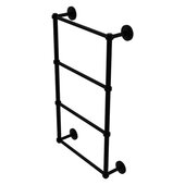  Que New Collection 4-Tier 24'' Ladder Towel Bar with Smooth Accent in Matte Black, 24'' W x 5-3/8'' D x 34'' H