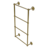  Que New Collection 4-Tier 24'' Ladder Towel Bar with Smooth Accent in Unlacquered Brass, 24'' W x 5-3/8'' D x 34'' H