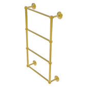  Que New Collection 4-Tier 24'' Ladder Towel Bar with Dotted Detail in Polished Brass, 24'' W x 5-3/8'' D x 34'' H