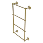  Que New Collection 4-Tier 24'' Ladder Towel Bar with Dotted Detail in Unlacquered Brass, 24'' W x 5-3/8'' D x 34'' H