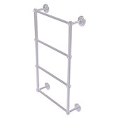  Que New Collection 4-Tier 24'' Ladder Towel Bar with Grooved Detail in Satin Chrome, 24'' W x 5-3/8'' D x 34'' H