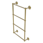  Que New Collection 4-Tier 24'' Ladder Towel Bar with Grooved Detail in Unlacquered Brass, 24'' W x 5-3/8'' D x 34'' H
