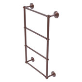  Que New Collection 4-Tier 24'' Ladder Towel Bar with Twisted Detail in Antique Copper, 24'' W x 5-3/8'' D x 34'' H