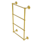  Que New Collection 4-Tier 24'' Ladder Towel Bar with Twisted Detail in Polished Brass, 24'' W x 5-3/8'' D x 34'' H