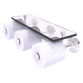  Que New Collection Horizontal Reserve 3-Roll Toilet Paper Holder with Glass Shelf in Polished Chrome, 16-5/8'' W x 8-1/8'' D x 4-11/16'' H