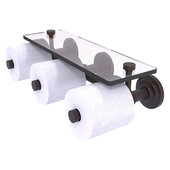  Que New Collection Horizontal Reserve 3-Roll Toilet Paper Holder with Glass Shelf in Venetian Bronze, 16-5/8'' W x 8-1/8'' D x 4-11/16'' H