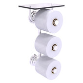  Que New Collection 3-Roll Toilet Paper Holder with Glass Shelf in Polished Chrome, 8-13/16'' W x 7-13/16'' D x 16'' H