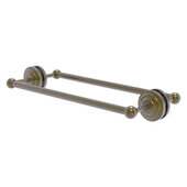  Que New Collection 18'' Back to Back Shower Door Towel Bar in Antique Brass, 21'' W x 7-13/16'' D x 3'' H