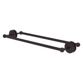  Que New Collection 24'' Back to Back Shower Door Towel Bar in Antique Bronze, 27'' W x 7-13/16'' D x 3'' H