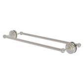  Que New Collection 24'' Back to Back Shower Door Towel Bar in Satin Nickel, 27'' W x 7-13/16'' D x 3'' H