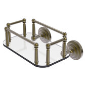  Que New Collection Wall Mounted Glass Guest Towel Tray in Antique Brass, 10-1/4'' W x 8'' D x 5-1/4'' H