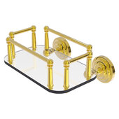  Que New Collection Wall Mounted Glass Guest Towel Tray in Polished Brass, 10-1/4'' W x 8'' D x 5-1/4'' H