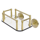  Que New Collection Wall Mounted Glass Guest Towel Tray in Satin Brass, 10-1/4'' W x 8'' D x 5-1/4'' H