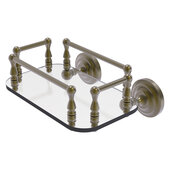  Que New Collection Wall Mounted Glass Guest Towel Tray in Antique Brass, 10-1/4'' W x 8'' D x 5'' H