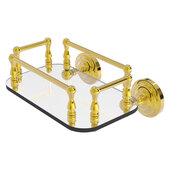  Que New Collection Wall Mounted Glass Guest Towel Tray in Polished Brass, 10-1/4'' W x 8'' D x 5'' H