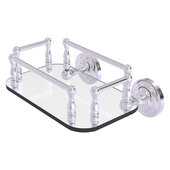  Que New Collection Wall Mounted Glass Guest Towel Tray in Satin Chrome, 10-1/4'' W x 8'' D x 5'' H