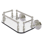  Que New Collection Wall Mounted Glass Guest Towel Tray in Satin Nickel, 10-1/4'' W x 8'' D x 5'' H