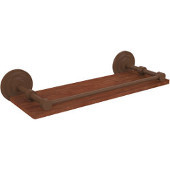  Que New Collection 16 Inch Solid IPE Ironwood Shelf with Gallery Rail, Antique Bronze