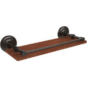  Que New Collection 16 Inch Solid IPE Ironwood Shelf with Gallery Rail, Oil Rubbed Bronze