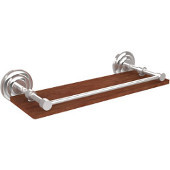  Que New Collection 16 Inch Solid IPE Ironwood Shelf with Gallery Rail, Polished Chrome