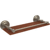  Que New Collection 16 Inch Solid IPE Ironwood Shelf with Gallery Rail, Antique Pewter