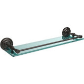  Que New 22 Inch Tempered Glass Shelf with Gallery Rail, Oil Rubbed Bronze