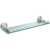  Que New 22 Inch Tempered Glass Shelf with Gallery Rail, Polished Chrome