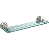  Que New 22 Inch Tempered Glass Shelf with Gallery Rail, Polished Nickel