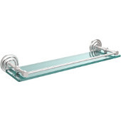  Que New 22 Inch Tempered Glass Shelf with Gallery Rail, Satin Chrome