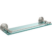  Que New 22 Inch Tempered Glass Shelf with Gallery Rail, Satin Nickel