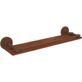  Que New Collection 22 Inch Solid IPE Ironwood Shelf with Gallery Rail, Antique Bronze