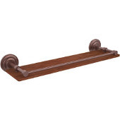  Que New Collection 22 Inch Solid IPE Ironwood Shelf with Gallery Rail, Antique Copper
