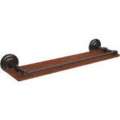  Que New Collection 22 Inch Solid IPE Ironwood Shelf with Gallery Rail, Oil Rubbed Bronze