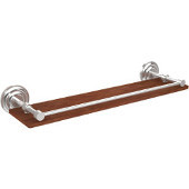  Que New Collection 22 Inch Solid IPE Ironwood Shelf with Gallery Rail, Polished Chrome