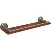  Que New Collection 22 Inch Solid IPE Ironwood Shelf with Gallery Rail, Antique Pewter