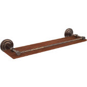  Que New Collection 22 Inch Solid IPE Ironwood Shelf with Gallery Rail, Venetian Bronze