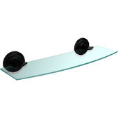  Que New Collection 18 Inch Glass Shelf, Matte Black