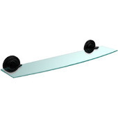  Que New Collection 24 Inch Glass Shelf, Matte Black