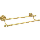  Que New Collection 18 Inch Double Towel Bar, Unlacquered Brass