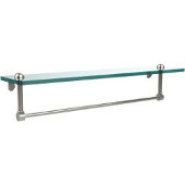  22 Inch Glass Vanity Shelf with Integrated Towel Bar, Polished Nickel