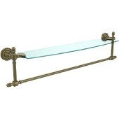  Retro-Dot Collection 24'' Glass Shelf w/Towel Bar, Premium Finish, Antique Brass