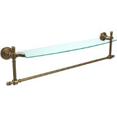  Retro-Dot Collection 24'' Glass Shelf w/Towel Bar, Premium Finish, Brushed Bronze