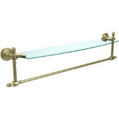  Retro-Dot Collection 24'' Glass Shelf w/Towel Bar, Premium Finish, Satin Brass