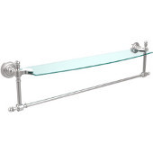  Retro-Dot Collection 24'' Glass Shelf w/Towel Bar, Premium Finish, Satin Chrome