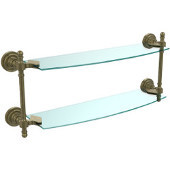  Retro-Dot Collection 18'' Double Glass Shelf, Premium Finish, Antique Brass