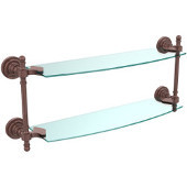  Retro-Dot Collection 18'' Double Glass Shelf, Premium Finish, Antique Copper