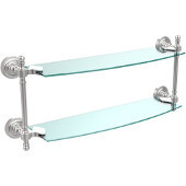  Retro-Dot Collection 18'' Double Glass Shelf, Premium Finish, Satin Chrome